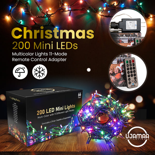Ujamaa 200 LED 66ft Multi-Color Mini Lights (Christmas/Holidays)
