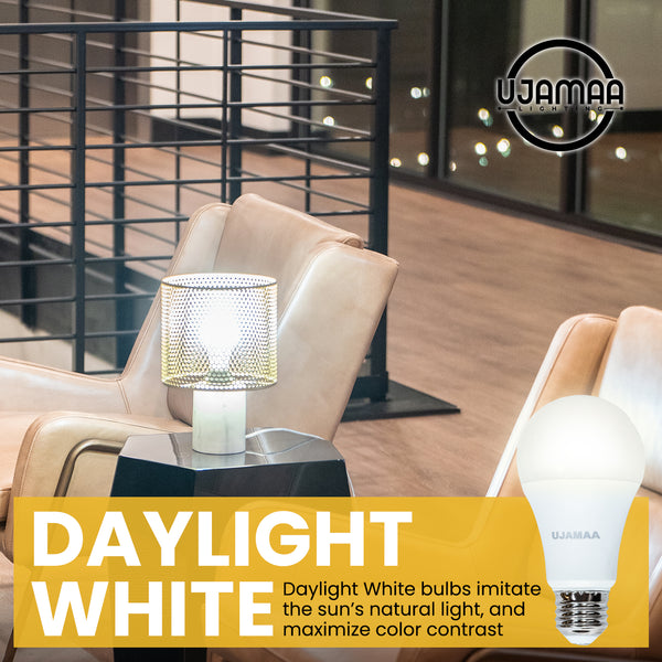 Ujamaa 100w Watt Equivalent LED Dimmable Light Bulbs (Daylight White) - 6-Pack